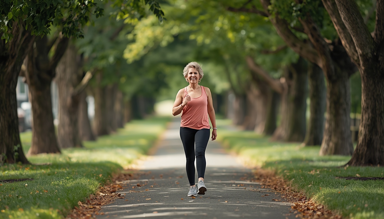 Person walking outdoors after a simple meal in soft daylight, suggesting muscles clearing blood sugar through easy movement